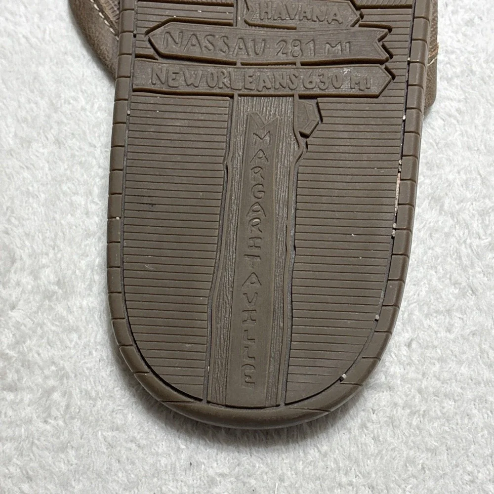 Margaritaville Harborside Flip Flop Mens Size 14 Sandals Brown Palm Tree Thongs